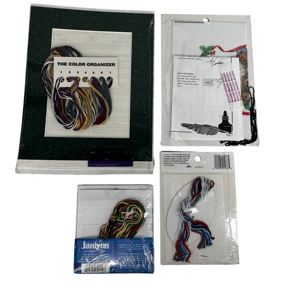 Lot of 4 Christmas Counted Cross Stitch Kits Santa Snowman Oranament New - Picture 2 of 15